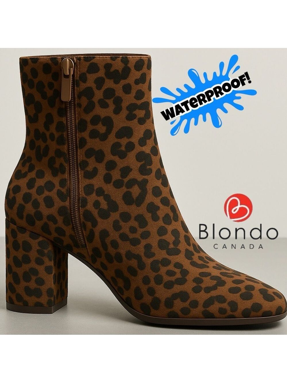 NWOB $160 Blondo® Alida Dressy Bootie – Leopard Print (Waterproof)
